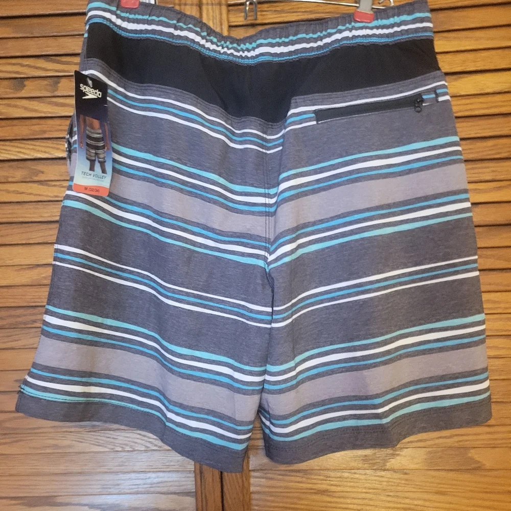 Speedo NWT Mens‎ Swim Trunks Stripes Size Medium
